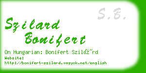 szilard bonifert business card